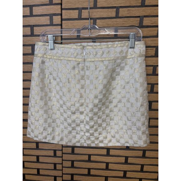 Lilly Pulitzer Tate Gold And White Metallic Mini Skirt Size 4 - Picture 3 of 11